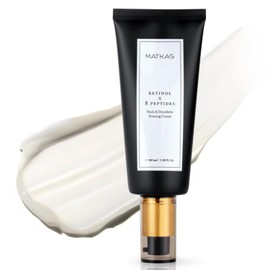 MATKAS Korean 0.1% Retinol Neck Firming Cream - 3.38 Fl Oz Anti Aging Moisturizer for Sagging Skin, Retinol Body Lotion, Face & Neck Wrinkle Cream for Deep Wrinkles, Tightening, Firming Peptide Serum