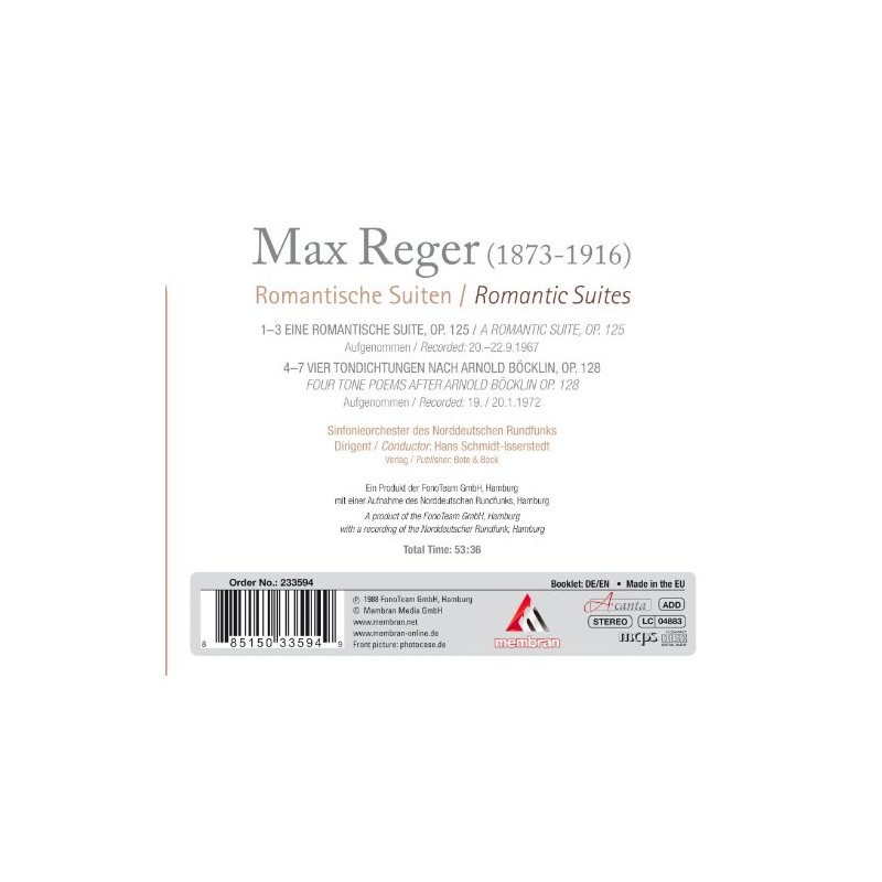 Max Reger: Romantische Suiten