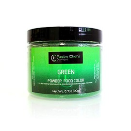 Pastry Chef's Boutique Fat Soluble Powder Food Color - Great Coloring for Chocolate and Cocoa Butter - 0.7 oz. - Green