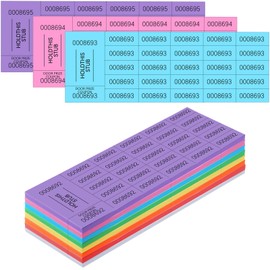 Kosiz 504 Sheets 25 Bid Raffle Ticket with Different Numbers Per Sheet Tickets for Events Basket Auction Silent Auction Chinese Auction Ticket Sheets for Classroom School Church (Mixed Color)