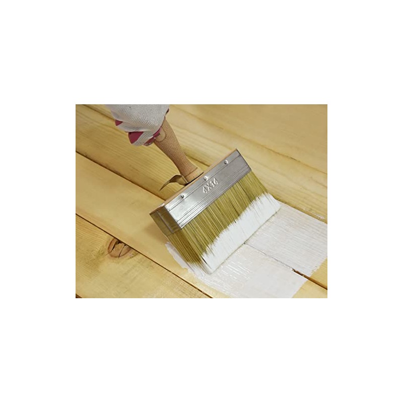 ROLLINGDOG Limewash Brush - 5.5" Deck Stain Brush Wood Handle