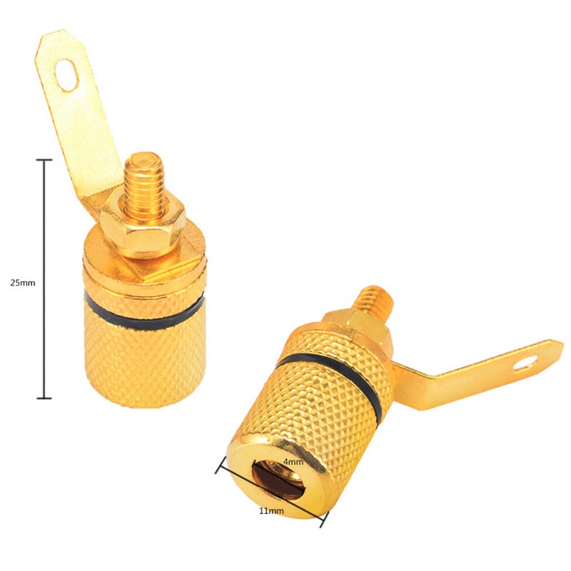 RuiLing 4-Pack 4mm Banana Jack Binding Post Gold Plated Female