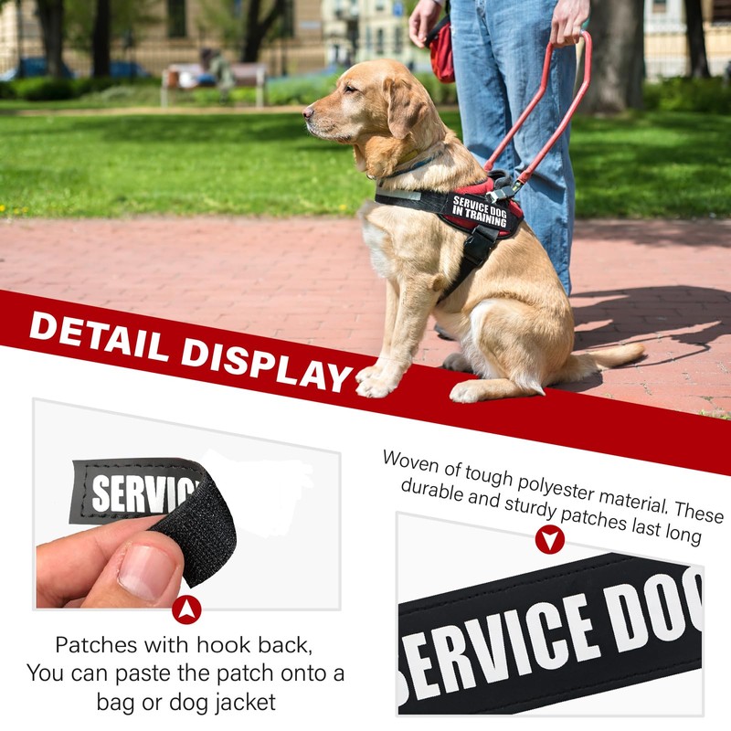 2Pack Service Dog Patches - Removable Patches with Hook Backing