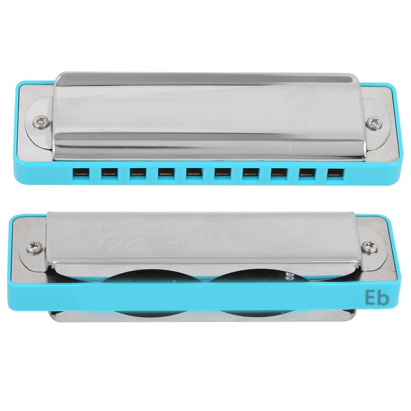 Blues Harmonica 10‑Hole Mouthorgan Eb Key ABS Resin Comb Beginner