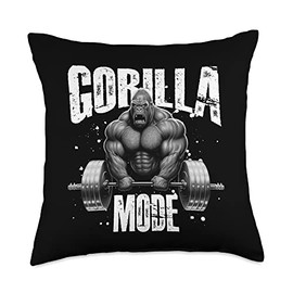 Gorilla Mode | Weightlifting Gym Workout Beast Bodybuilding Throw Pillow