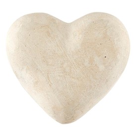 Santa Barbara Design Studio Pure Design Paper Mache Heart Decorations for Home, 2.75" x 2.75", Natural