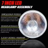 QULOOX Pair 7" inch Round LED Headlight Hi/Lo Beam Projector