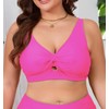 Women Plus Size Bikini Top Push Up Knot Front Bikini