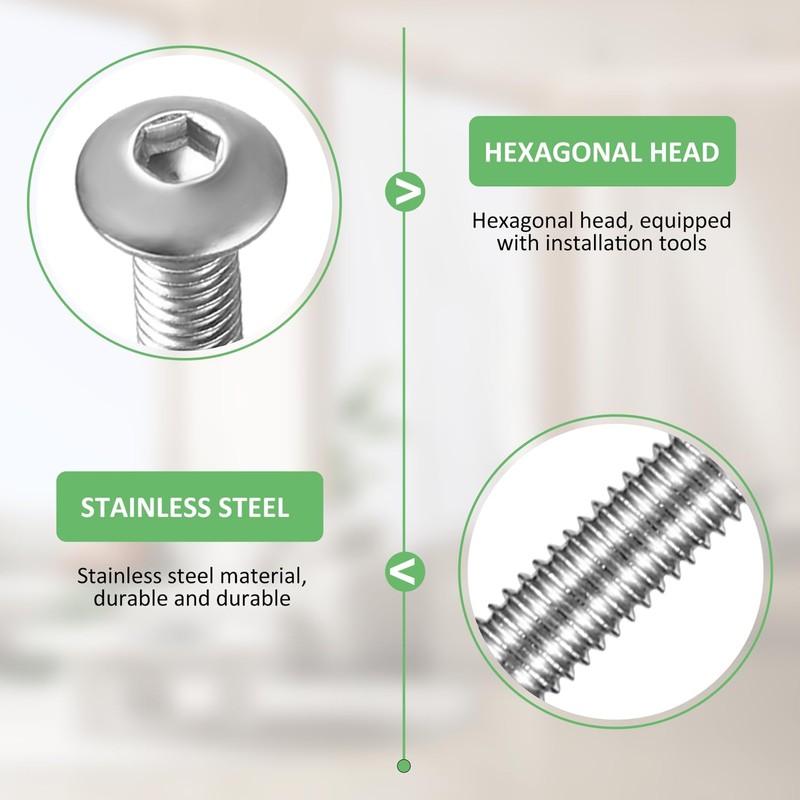 M4 Screws Set, 360 Pieces Rounded Head Hex Screws with