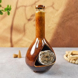 MOUGIGI Premium Ceramic Palo Santo Holder - Mini Chiminea for Sage & Incense - High-Temperature (1200°C) Cleansing Design for Energy Purification - Perfect for Yoga, Meditation, and Aromatherapy