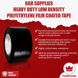 T.R.U. Heavy-Duty Greenhouse Repair Weatherseal Film Tape 3/8" X 36Yds Black