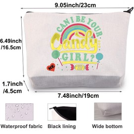 BWWKTOP R&B Music Band Cosmetic Makeup Bag Song Lyrics Gift Can I Be Your Candy Makeup Zipper Pouch Bag Singer Merchandise, Can I Be, Bag