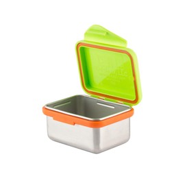 Kid Basix Safe Snacker, Reusable Stainless Steel Lunchbox Container for Kids & Adults, Reusable Food Container, BPA Free, Dishwasher Safe, 7oz Lime