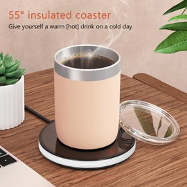 Calentador de Taza de Café para Escritorio, Calentador de Taza de Café Portátil Y Calentador de Café para Escritorio, Calentador de Bebidas Eléctrico Y Plato Calentador de Velas de Café(blanca)