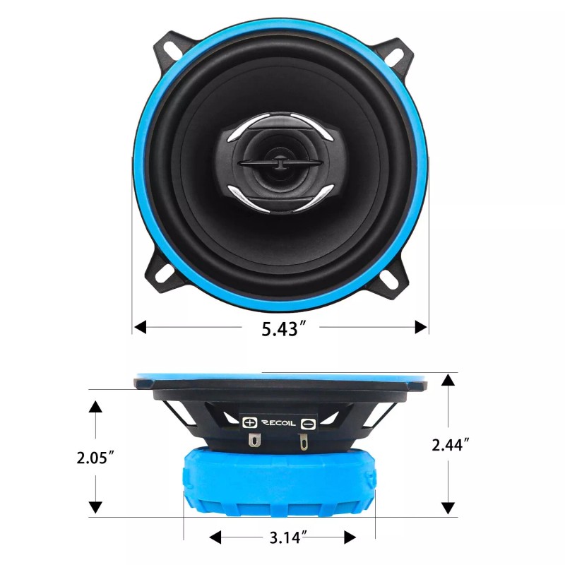 Recoil RCX525 Echo Series 5.25-Inch Car Audio Coaxial Speaker System