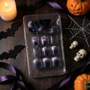Halloween Press on Nails Short Square 3D Fake Nails Black