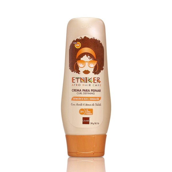 L'MAR Etniker Styling Cream Afro Hair Care Curl Defining Coco Karite & Monoï Of Tahiti Salt Free, Sulfates and Parabens | LMAR Etniker Crema Para Peinar Definición de Rizos Hidratacion (10oz-290ml)