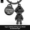 LANOLU Fireman Key Ring, Fire Brigade Gifts for Men, Lucky