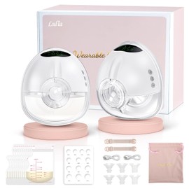 Lulia Wearable Breast Pump Hands Free, Electric Breast Pump with 4 Modes and 9 Levels, 6oz Large Capacity, Strong Suction, Private,17/19/21/24MM Flanges Included, 2 Packs