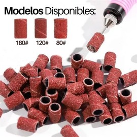 VERALY. MX - 100 Piezas - Repuestos Lamina Lija Barril Para Drill Pulidor Manicure Lijado Uñas Postizas Acrilico Poligel Esmalte Manicura Nails (GRANO SUAVE #180)