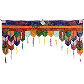 BUDDHAFIGUREN Tibetan Brocade Billy Held Buddhist Door Hanging Chukor 99 cm x 40 cm/Wall Hanging
