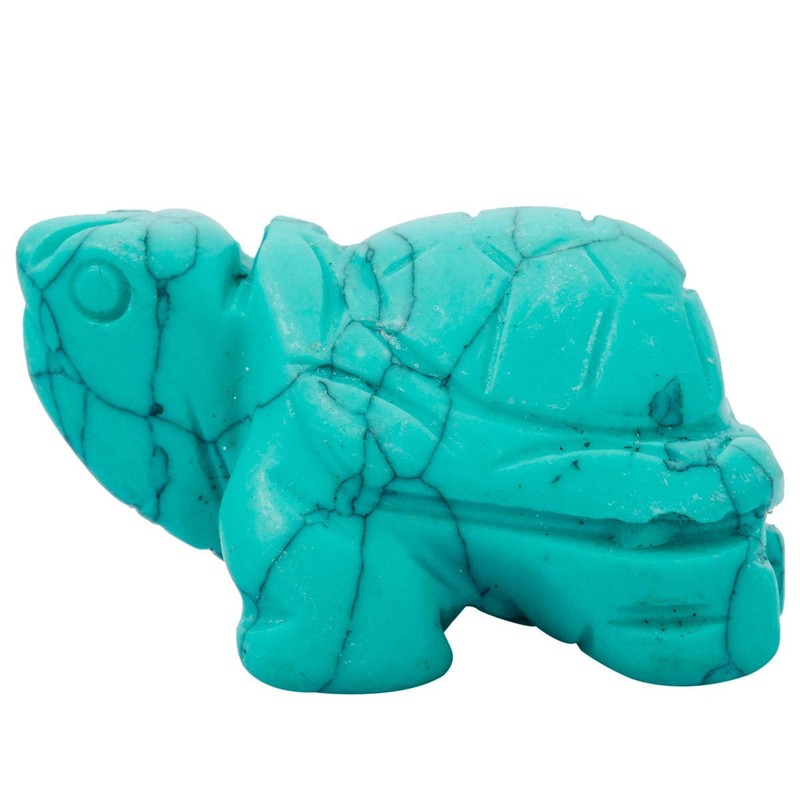 mookaitedecor Green Howlite Turquoise Crystal Turtle Tortoise Statue Sculpture, Small