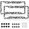 Leopard Print License Plate Frame for Women Black Gray Cheetah