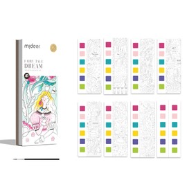 Mideer Watercolor Painting Book for Kids Ages 4-8, Pocket Watercolor Painting Book Arts and Crafts for Toddlers, Travel Activities Paint with Water Coloring Book Set for Kids 3-8 (Fairy Tale Dream)