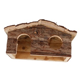 Mipcase Sturdy Wooden House Toys for Guinea Pigs Rat Cage Hideout Animal Habitat