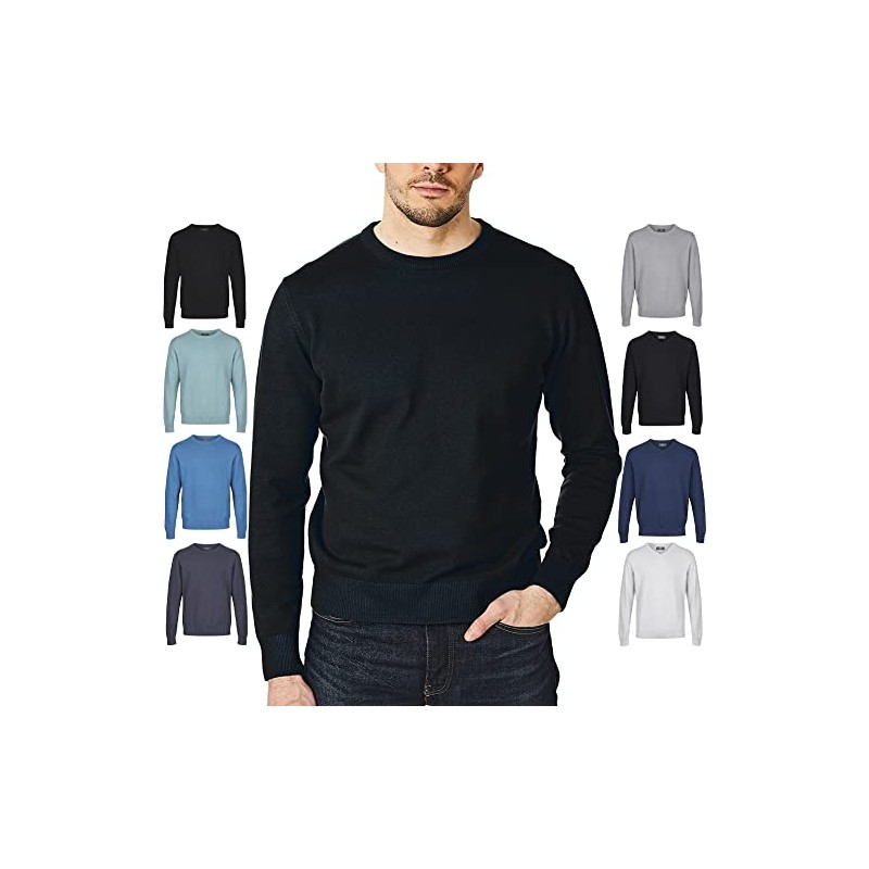 Castle Point Mens 100% Cotton Crew Neck V Neck Sweater,