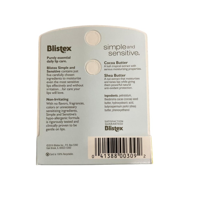 Blistex Simple Sensitive .15 oz. (Pack of 24)