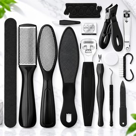 Stainless Steel Toenail Clipper Set for Foot Care – Manual Grooming Tools for Thick Toenails, Home & Travel Use