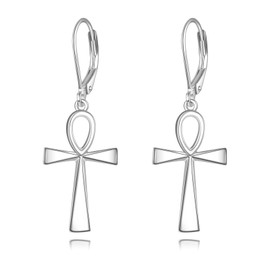 JBAERD Ankh Earrings Sterling Silver Ankh Earrings Ankh Jewelry Gifts for Women