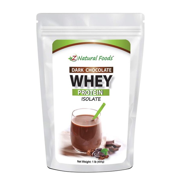 Whey Protein Isolate - Dark Chocolate Flavor with Zero Sugar - Delicious All Natural Protein Powder - Mix in Smoothie, Shake, Juice, Or Recipe - Hormone Free, Non GMO, & Gluten Free - 1 lb
