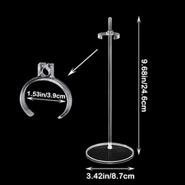 HMIEPRS 10PCS Acrylic Doll Stand Display Holder, Ideal Doll Display Stand Support with Adjustable Waist Clip for 11 to 13 Inch Tall Dolls