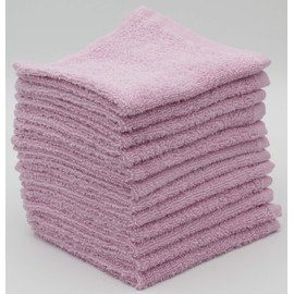 PINK 12 FACE TOWELS (30X30 CM) SET,%100 NATURAL COTTON FINGERTIP TOWELS, 30X30 CM WASHCLOTH, 450 GSM ABSORBENT FACE CLOTH