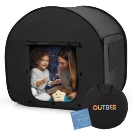 OUTREE Sensory Tent 47 * 47 * 47 in, Black Print, Sensory Room for Kids with Autism, Pop Up Play Tent