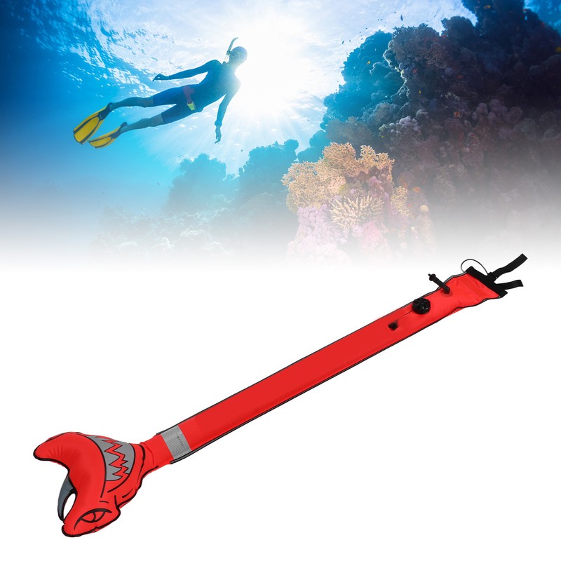 Surface Marker Buoy Scuba Diving Inflatable Safety Tube Hammerhead Shark