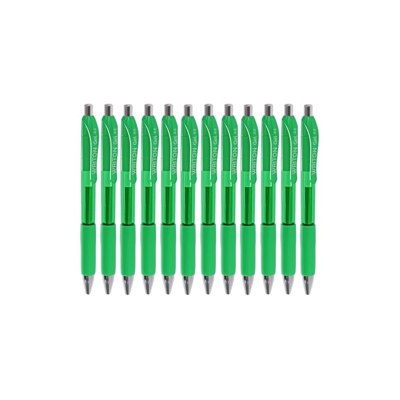 Writon Retractable & Refillable Gel Pens, Comfort Grip, 0.5mm Fine