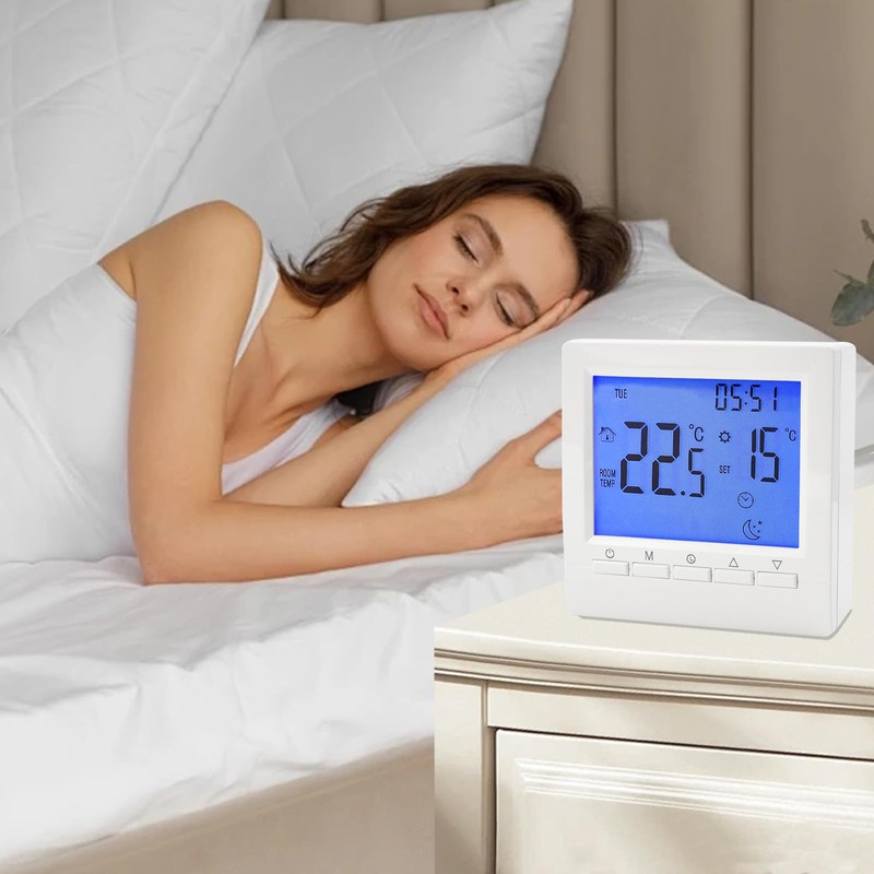 Surplex Digital Gas Boiler Thermostat, Programmable Digital Thermostat for Home