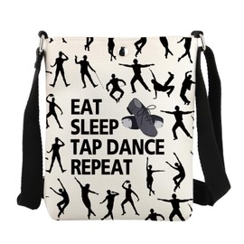 JYTAPP Tap Dancing Crossbody Bag Eat Sleep Tap Dance Repeat Crossbody Purse Bag for Tap Dancer Gifts Tap Dance Lovers Gifts (beige)