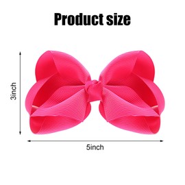 5 Inch Hair Bows for Girls,Pink Girls Hair Bows,Hand-made Grosgrain Ribbon Hair Bows Alligator Clips Hair Accessories for Toddlers Baby Little Girls Children Kids Teens