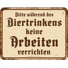Original RAHMENLOS Decorative Tin Sign for the Drinking Workshop