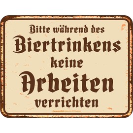 Original RAHMENLOS Decorative Tin Sign for the Drinking Workshop