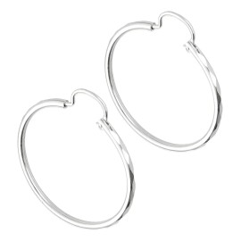 Arracada Facetada Plata .925 Tam 6 - 29 Mm Diámetro Taxco Color Blanco