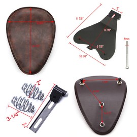 Brown Motorcycle Solo Seat Spring With Base For Harley Heritage Softail Springer (Retro Brown)