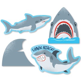 Big Dot of Happiness Shark Zone - DIY Shaped Jawsome Shark Party or Birthday Party Cut-Outs - 24 Count