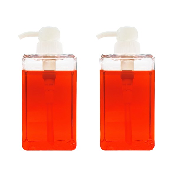 JIAJIAN MALL Square transparent plastic soap dispenser, refillable, bathroom can