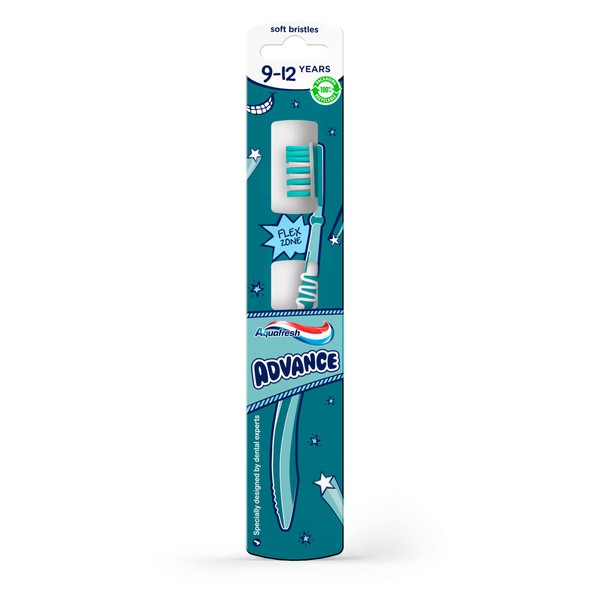 Aquafresh Kids Toothbrush Advance, Soft Bristles, 9-12 Years