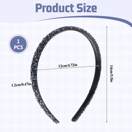 Apausvcm Rhinestone Headband for Women, Beaded Crystal Headbands with Teeth Glitter Sparkly Fashion Diamond Hairbands for Women Girls Hair Accessories for Bridal Wedding Party (Blue)